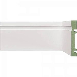 Rodapé e Guarnição Branco em MDF 10cm ULTRA com friso moderno - preço por barra com 2,40 metros lineares * com vão para passar fio