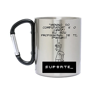 Caneca Inox com Mosquetão Menino do Computador