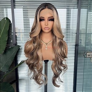 LACE FRONT JADE MORENA ILUMINADA LOIRO  MEL  13 X 4