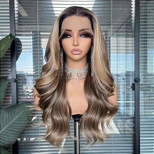LACE FRONT JADE LOIRO MEL COM MECHAS 13 x 4 HD