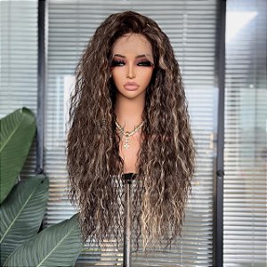FULL LACE FRONT MORGANA CASTANHO COM MECHAS 13 x 6