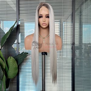 FULL LACE FRONT MELISSA PLATINADA COM LUZES  13 x 6