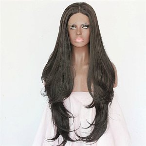 Lace Front Melissa Castanho Ondulado