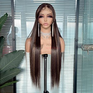 FULL LACE FRONT MELISSA CASTANHO COM MECHAS 13 X 6