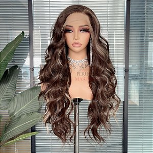 FULL LACE FRONT KÁTIA CASTANHO COM MECHAS 13 X6