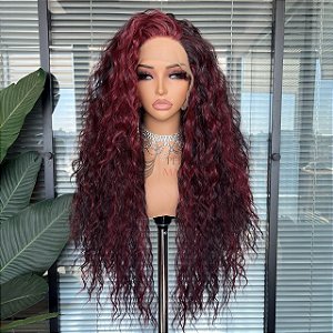 LACE FRONT MORGANA VINHO COM MECHAS 13 X 3