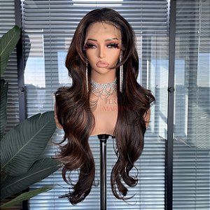 FULL LACE FRONT JADE CASTANHO COM MECHAS 13 X 6