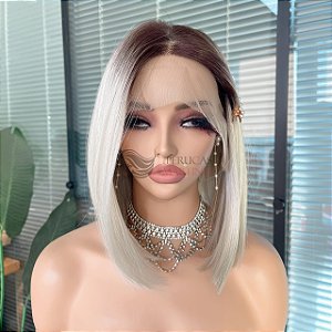 FULL LACE FRONT KIM LOIRA PLATINADA COM RAIZ
