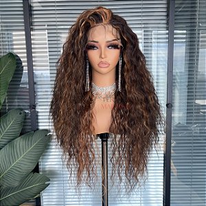 FULL LACE FRONT MORGANA CHOCOLATE COM MECHAS 13 x 6