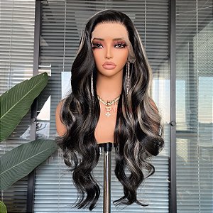 FULL LACE FRONT JADE PRETA COM MECHAS 13 X 6