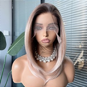 FULL LACE FRONT KIM LOIRO ROSADO COM RAIZ NATURAL 13 x 6