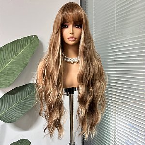 Wig Melissa Castanho Claro Bege Iluminado