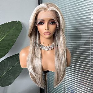 FULL LACE FRONT MELISSA LOIRO MUITO CLARO ACINZENTADO 13 X 6