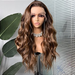 FULL LACE FRONT KÁTIA CASTANHO ILUMINADO COM RAIZ 13 X 6