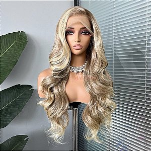 LACE FRONT JADE LOIRO BEJE PEROLADO COM RAIZ ESFUMADA 13 X 4