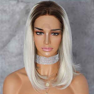 LACE FRONT KIM LOIRO PLATINADO COM RAIZ