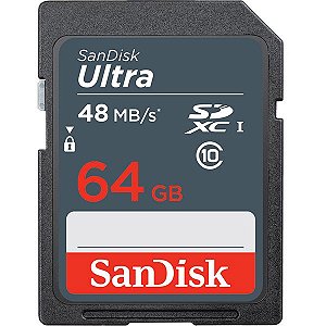 Cartão de Memória SanDisk SD Ultra 48MB/s 64GB
