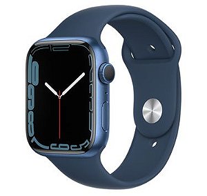 Apple Watch Series 7 45mm GPS + Cellular Caixa azul de alumínio • Pulseira esportiva Azul-abissal