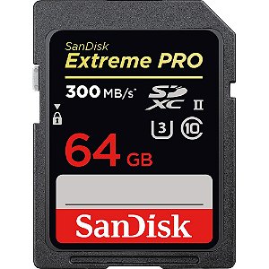 Cartão de Memória SanDisk SD Extreme PRO 300MB/s 64GB