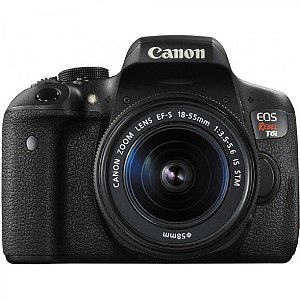 Câmera DSLR Canon EOS Rebel T6i com Lente 18-55mm f/4-5.6 IS STM