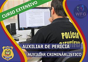 CURSO ONLINE  EXTENSIVO ANUAL 2024   AUXILIAR CRIMINALÍSTICO / AUXILIAR DE PERÍCIA -  POLÍCIA CIENTÍFICA DE SC