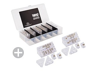 Kit de Preços com Ponteiras Duplas + Palavras "DE" e "POR" (570 Peças) - Cristal com Dourado