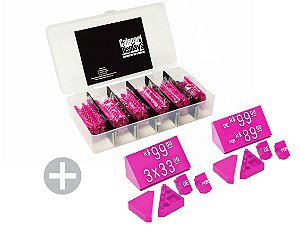 Kit de Preços com Ponteiras Duplas + Palavras "DE" e "POR" (570 Peças) - Pink com Branco