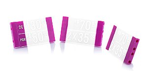 Ponteira Dupla para Displays de Vestuário + Palavras "DE" e "POR" (60 peças) - Pink com Branco