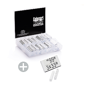 Kit Combo 190 peças - Branco com Preto (p/ Vestuário)