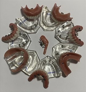 Mesa Clínica Protética c/ 7 Manequins Modelos Odontológicos.