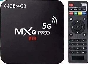 TV BOX MXQ PRO 4K 5G - QUAD CORE 4GB RAM 128GB ROM C/ CONTROLE REMOTO - ANDROID 10.1 NETFLIX / YOUTUBE