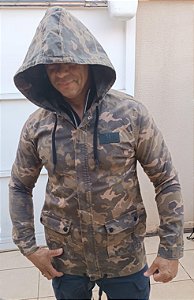 Parka de frio camuflada verde militar - Tam. P/M