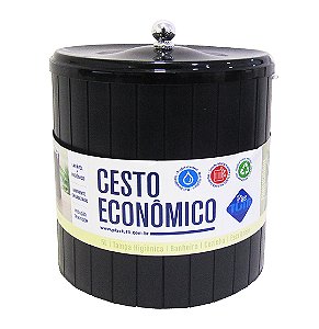 Lixeira Redonda De Plastico Preta 5 Lts 0101/01/Cteco/01