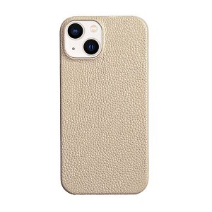 Capa Couro Premium para iPhone - Bege Modelo do iPhone:13 (1291)