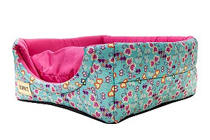 Cama Iglu e Toca Para Cachorro Luppet Luxo Rosa Borboleta Tamanho:G