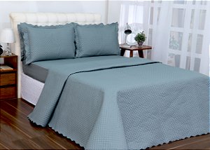 Kit Cobreleito Classic Queen 03 pçs Cinza