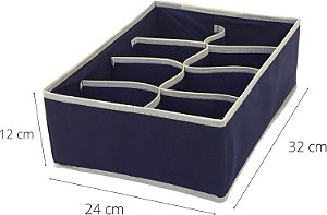Caixa Organizadora de Gaveta 32 x 24 x 12cm Azul TRC7878-A