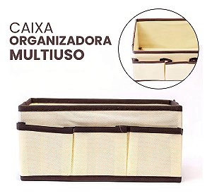 Caixa Organizadora 25x15cm Top House TRC7876 Cor Café
