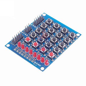 MODULO TECLADO COM BOTOES 4X4 + 4 SEPARADOS + LEDS