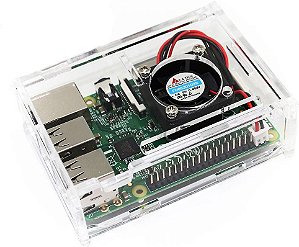 Case de acrilico Raspberry Pi 3 com Cooler