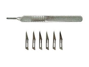 KIT BISTURI COM 6 LAMINAS PARA ACABAMENTO