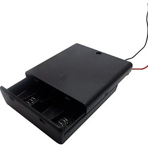 Suporte para pilha 4 x AAA, com tampa on/off