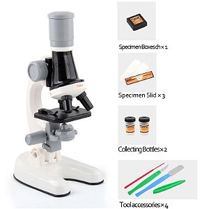 MICROSCOPIO EDUCACIONAL 100X-1200X - BRANCO CLISPEED