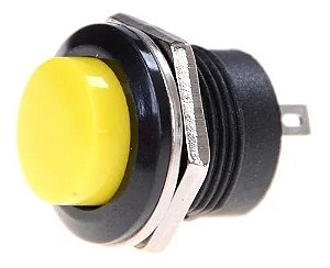 CHAVE PUSH BUTTON 2 POLOS 13MM AMARELA 3A 250V