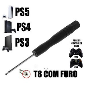 CHAVE TORX T8 COM FURO PS3,4,5 E XBOX