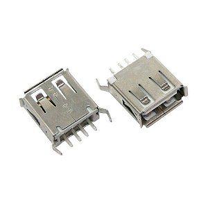 CONECTOR USB A FEMEA NIQUEL DS1095 180 graus