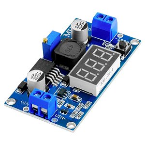 REGULADOR DE TENSAO LM2596 STEP DOWN COM VOLTIMETRO - 1 BOTAO