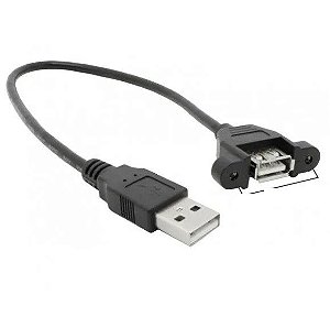 CABO EXTENSOR USB 2.0 MACHO/FEMEA PARAFUSAVEL 30CM