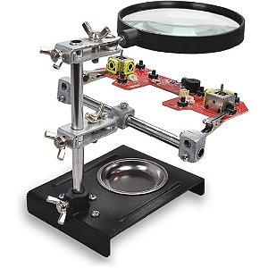 LUPA DE MESA MULTIFUNCIONAL COM ILUMINACAO LED E GARRA ONISTEK - ON-TY008