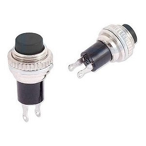 CHAVE PUSH BUTTON 2 POLOS 8MM - PRETA